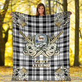 Scott Black White Modern Tartan Gold Courage Symbol Blanket